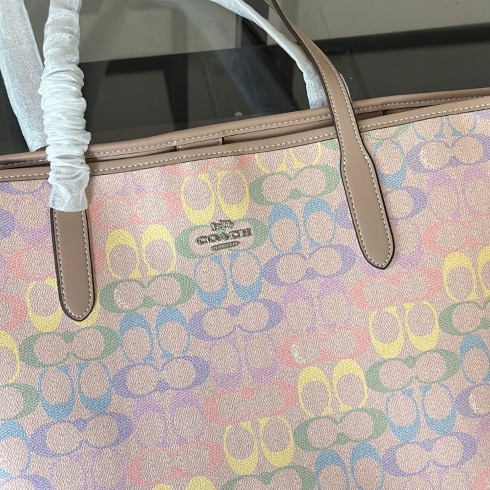 Coach Rainbow Color Shopping Bag Handbag - Picture 4 of 6